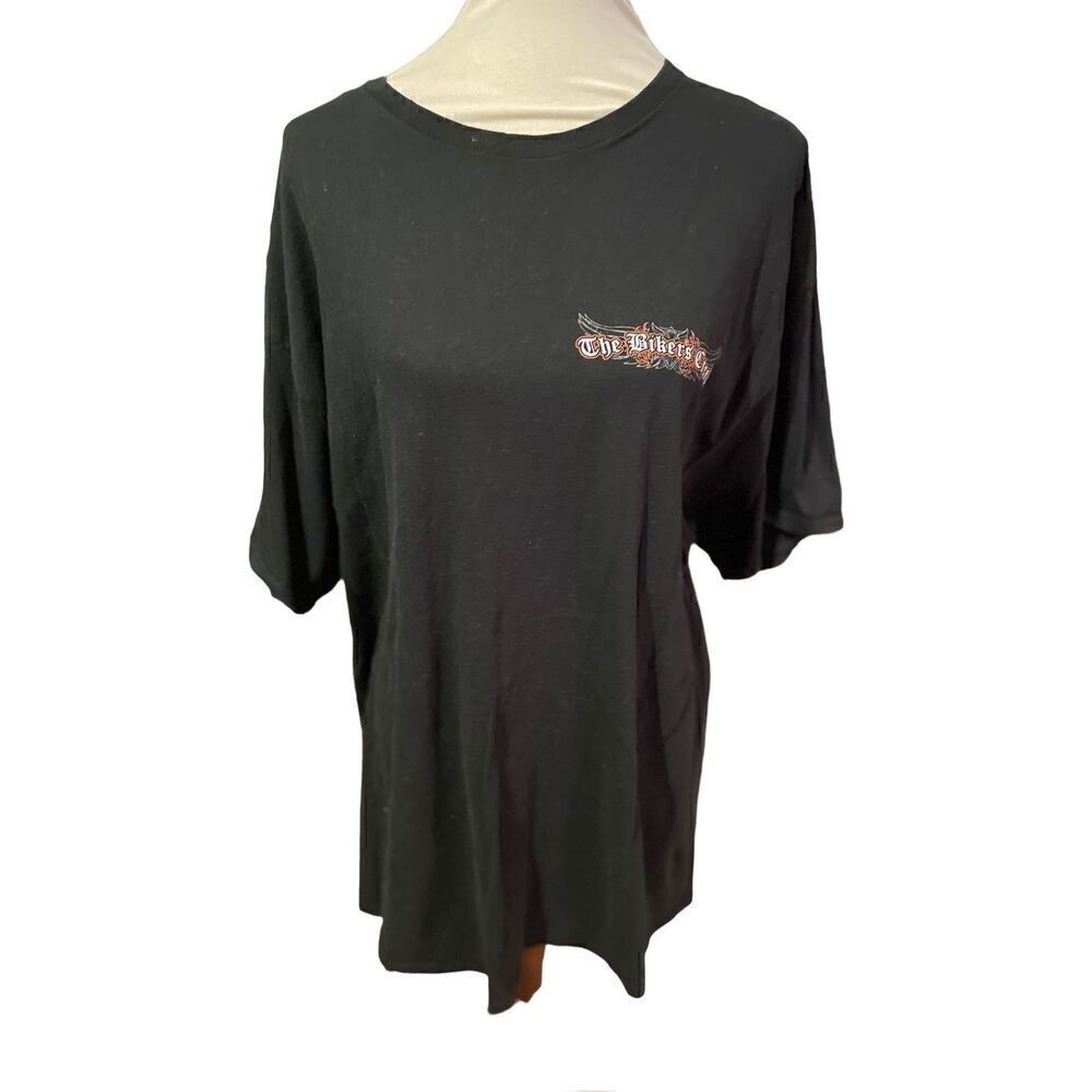 Men's Bikers Creed T-shirt Graphic Short Sleeve Black Size 2XL